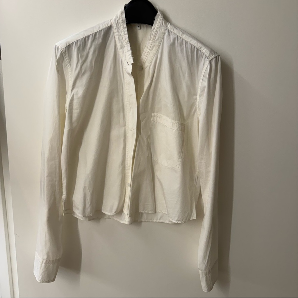 Helmut Lang Cropped White Shirt